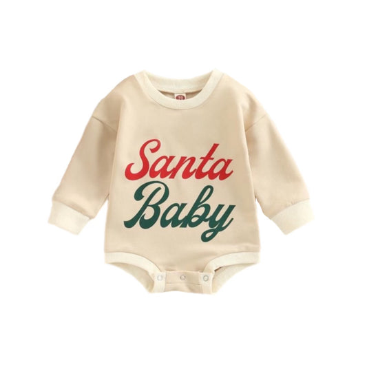 Unisex Infant Toddler Christmas Santa Baby Winter Print Long Sleeve Pullover Sweater
