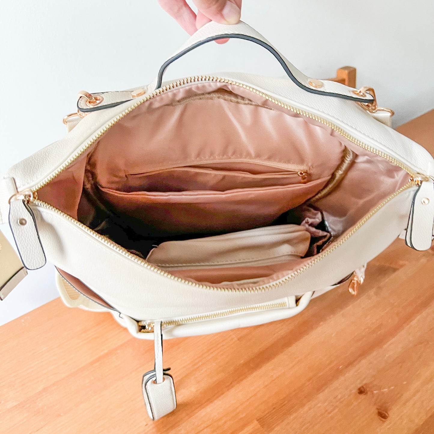Baby Vegan Leather Diaper Bag Travel Backpack with Changing Pad & Accessories