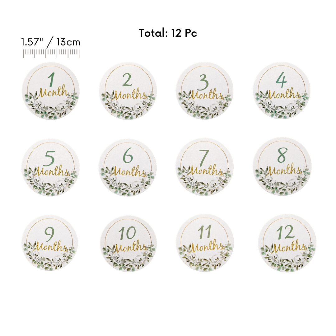 Baby Newborn Leaf Milestone Monthly Number Cards Photography Prop Gift