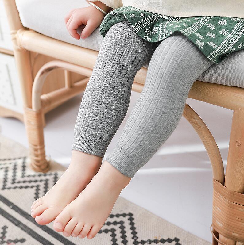 0-6Y Baby Girl Toddler Kids Solid Color Cotton Leggings Tights Stockings