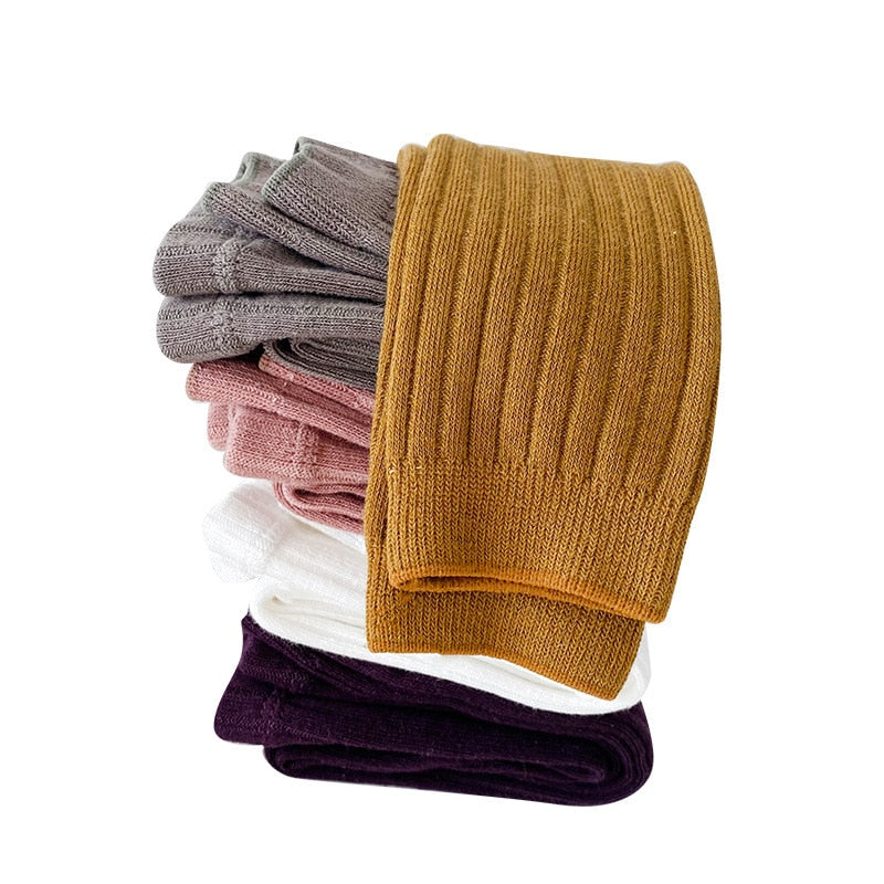 0-6Y Baby Girl Toddler Kids Solid Color Cotton Leggings Tights Stockings