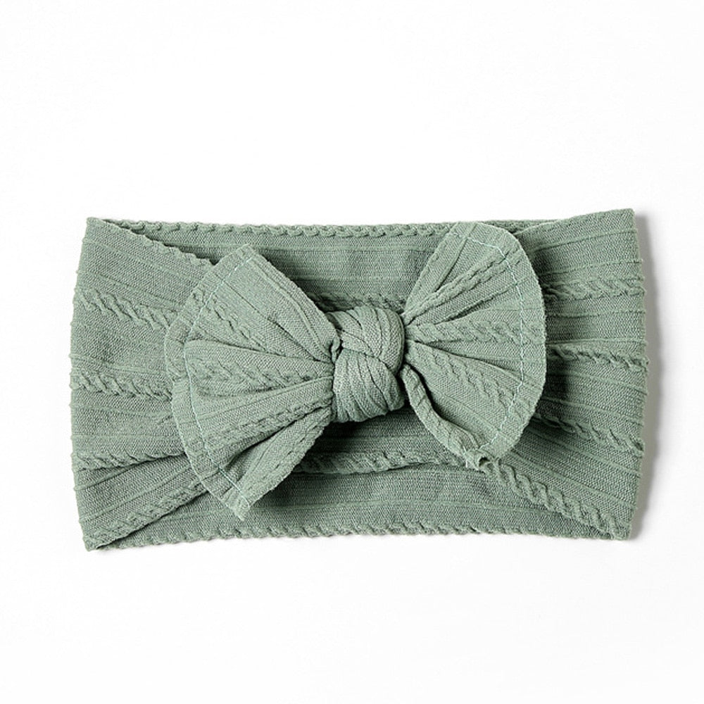 1 Pc: Solid Color Baby Girls Headband with Bow Hair Accessories
