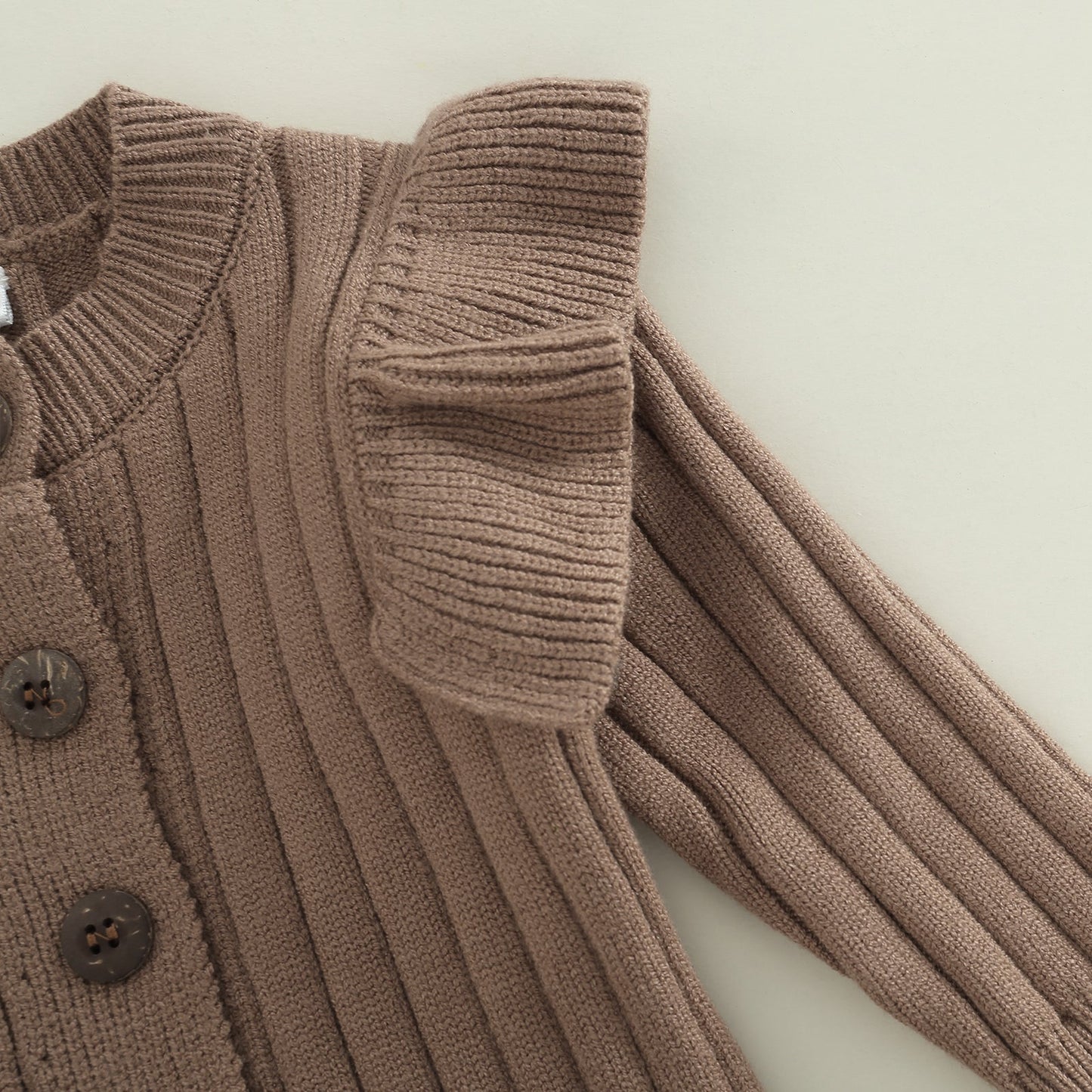 Baby Girls Toddler Fall Winter Chocolate Knit Ruffle Romper Jumpsuit