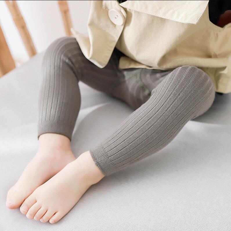 0-6Y Baby Girl Toddler Kids Solid Color Cotton Leggings Tights Stockings
