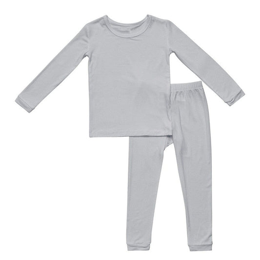 12M-6T Toddler Kids Gray Two Piece Bamboo Pajamas Set