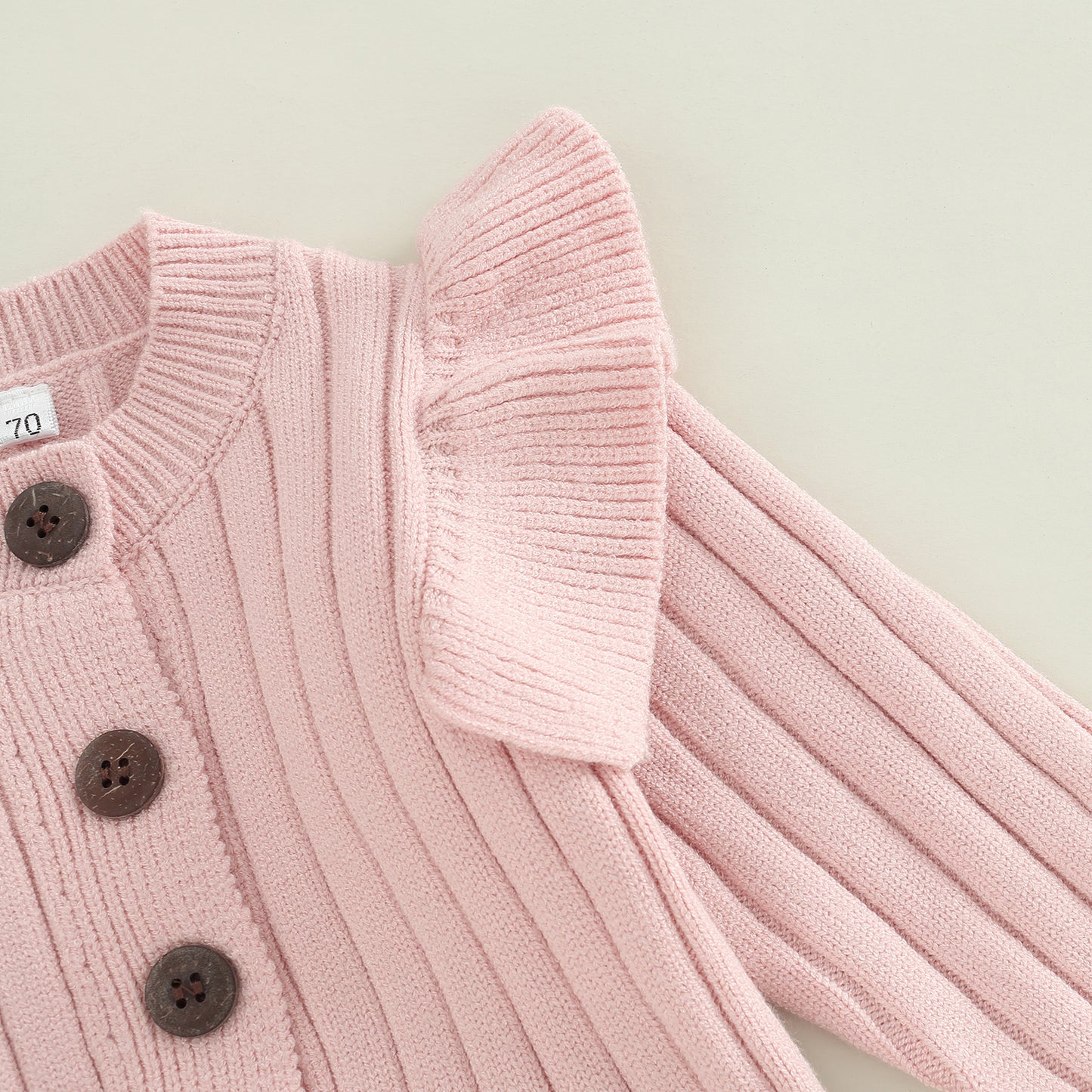 Baby Girls Toddler Fall Winter Pink Knit Ruffle Romper Jumpsuit