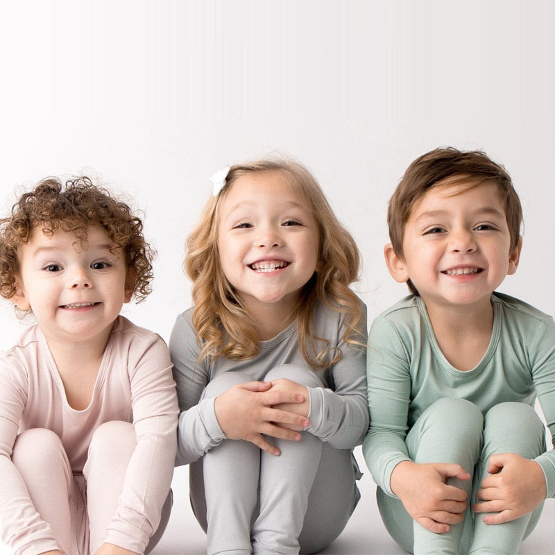 12M-6T Toddler Kids Blush Pink Two Piece Bamboo Pajamas Set