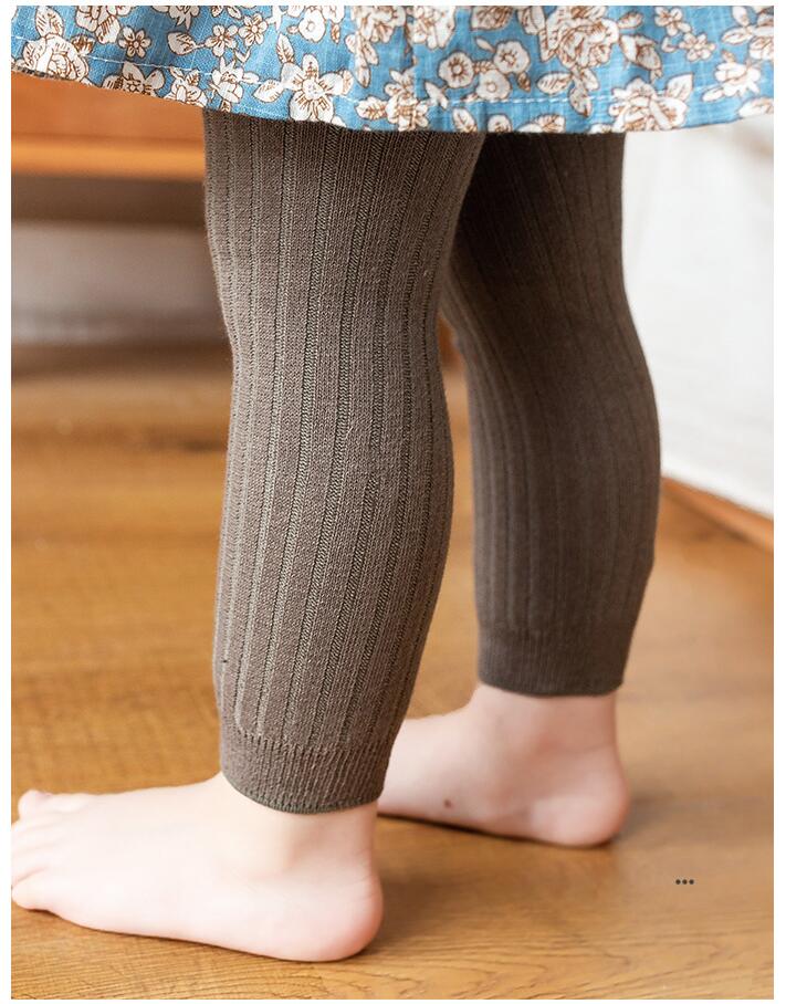 0-6Y Baby Girl Toddler Kids Solid Color Cotton Leggings Tights Stockings