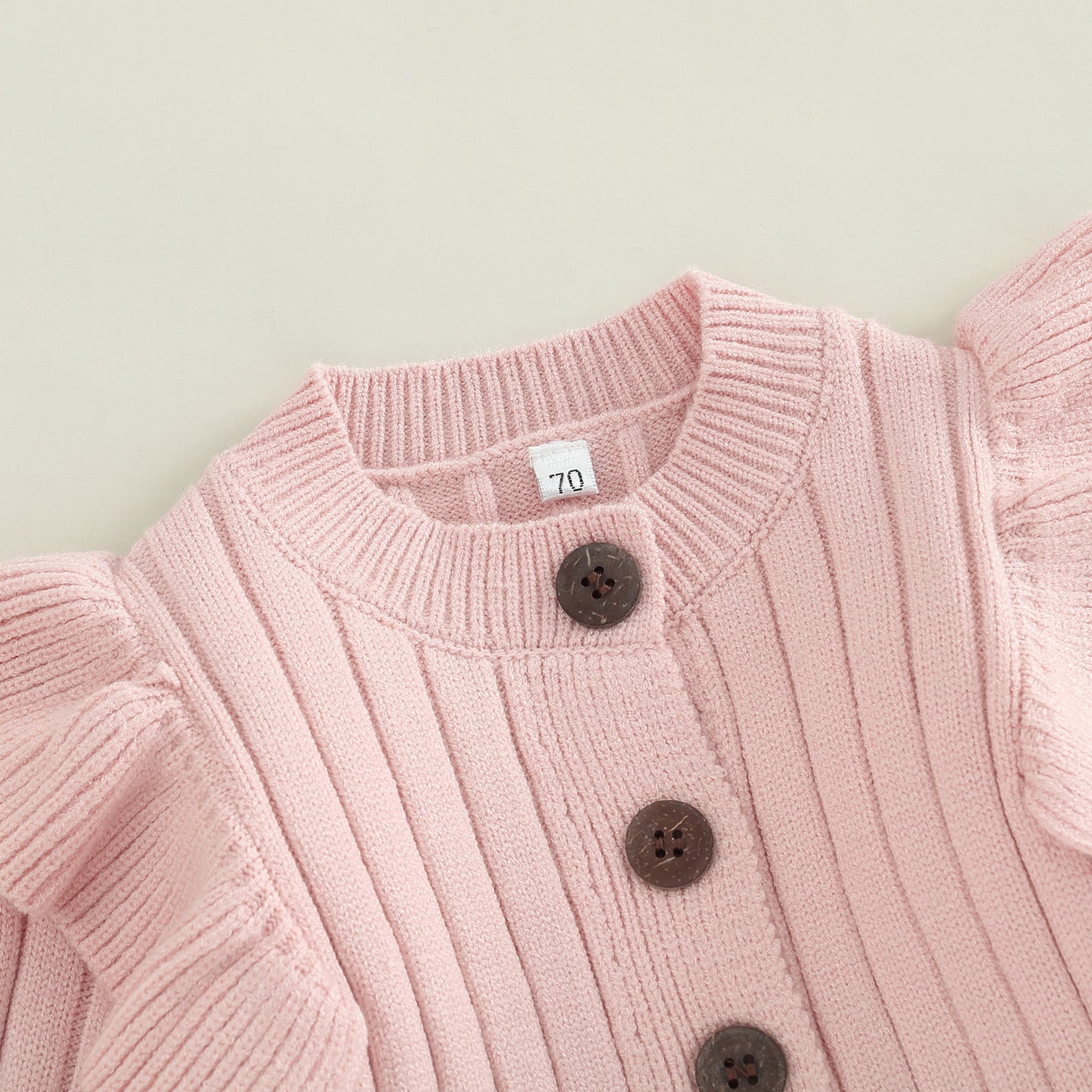 Baby Girls Toddler Fall Winter Pink Knit Ruffle Romper Jumpsuit