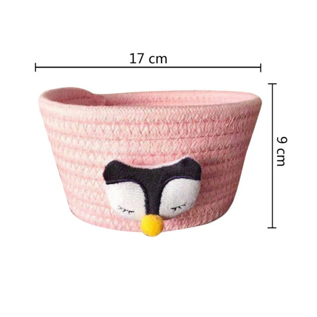 Kids Animal Hand Woven Small Storage Basket