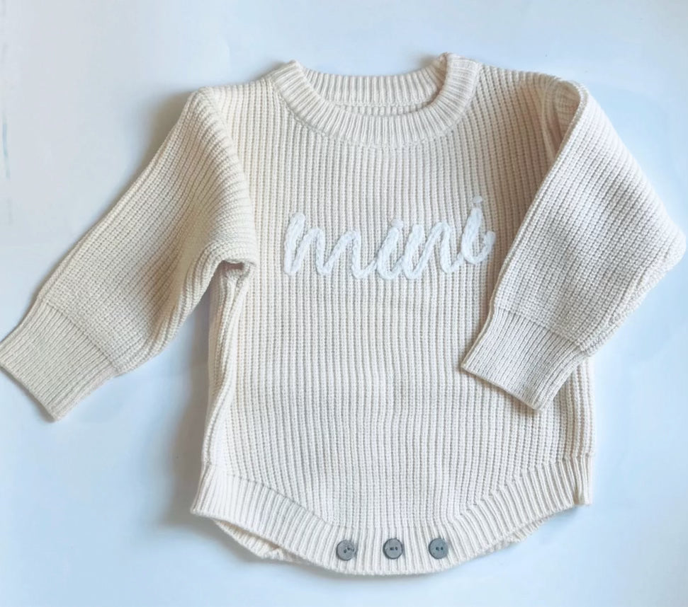 Baby Toddler Taupe Mini Knitted Long Sleeve Sweater