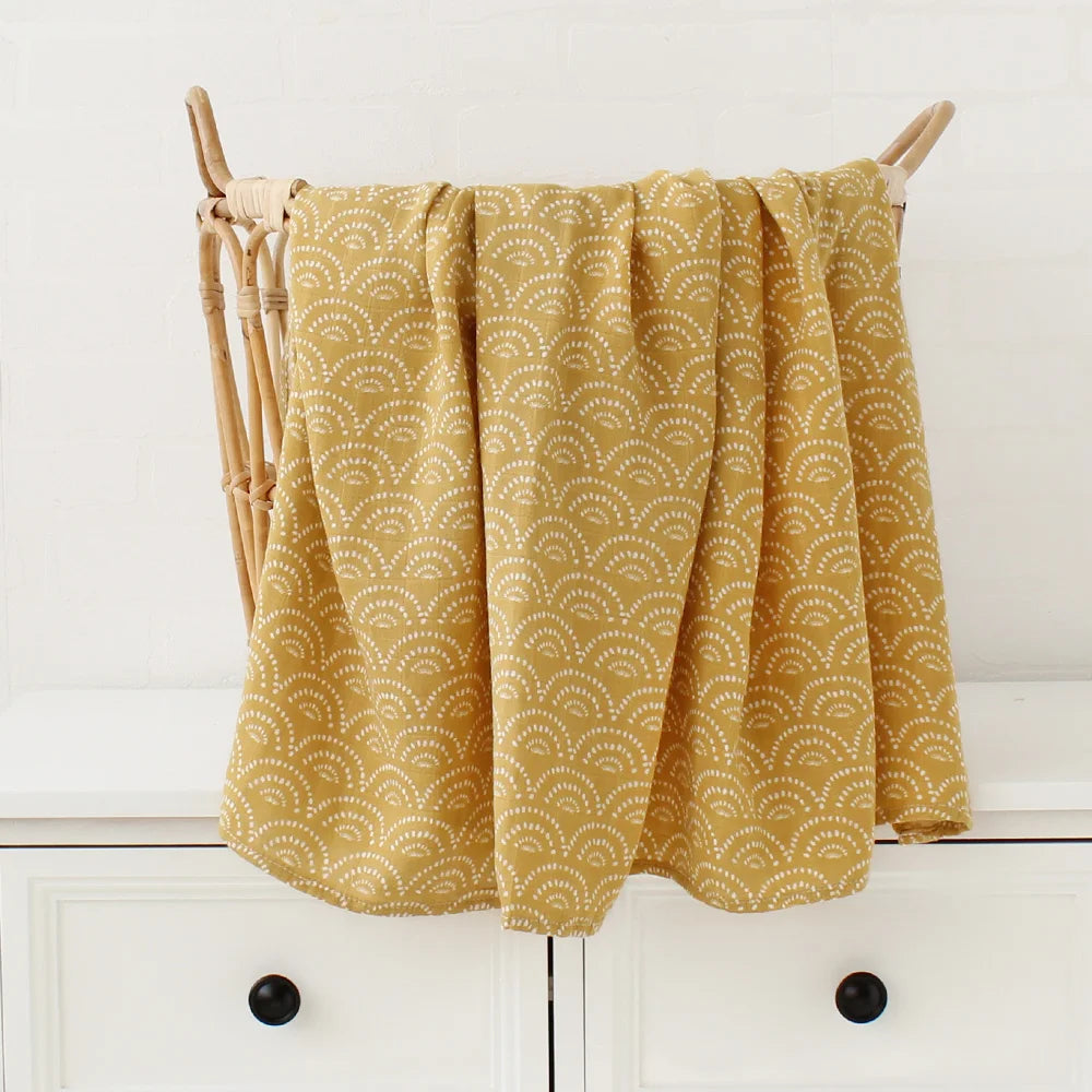 Muslin Cotton Swaddle Boho Neutral Print Blankets