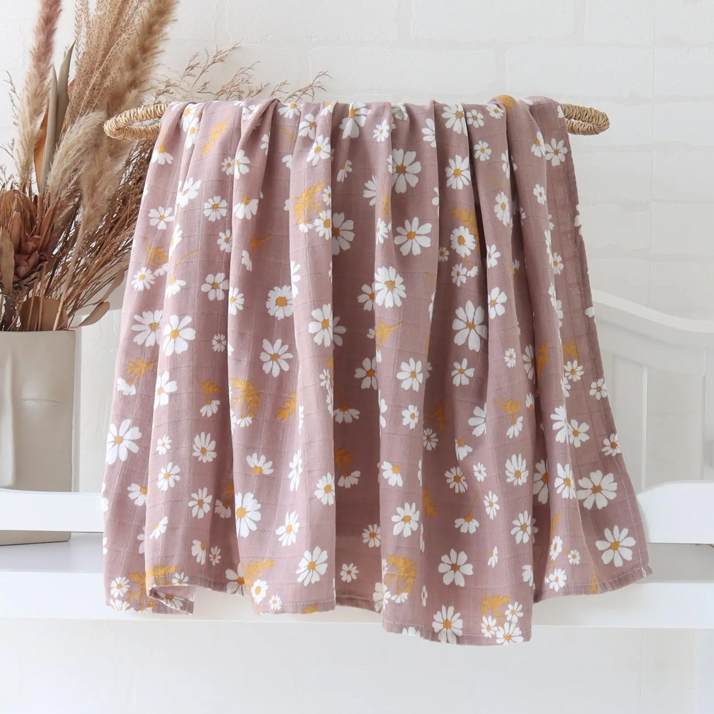 Muslin Cotton Swaddle Floral Print Blankets