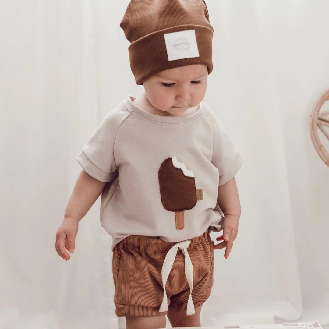 1pc: Baby Toddler Unisex Graphic Ice Cream T-Shirt Shorts