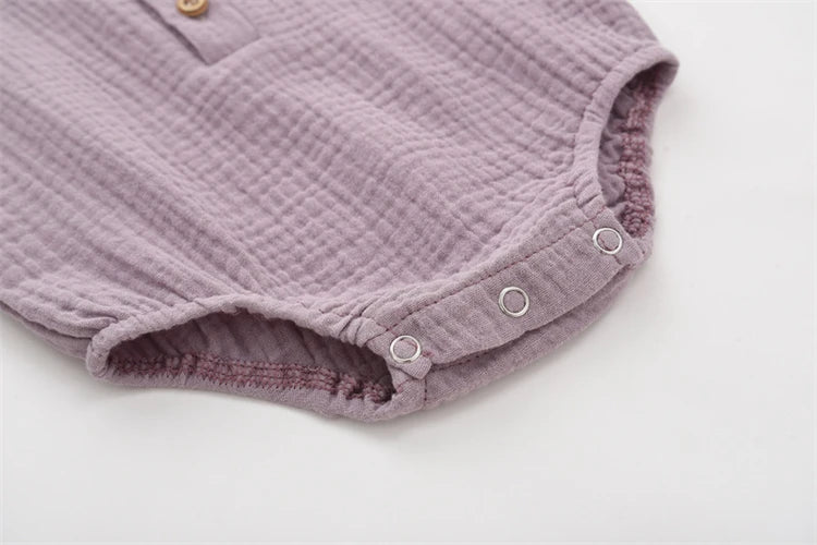 0-2T Summer Baby 100% Cotton Linen Bodysuits Sleeveless Romper