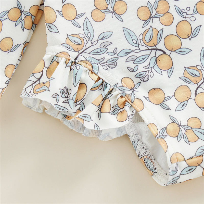 0-4T Baby Girls Summer Floral Ruffles Bathing Suit Swimwear
