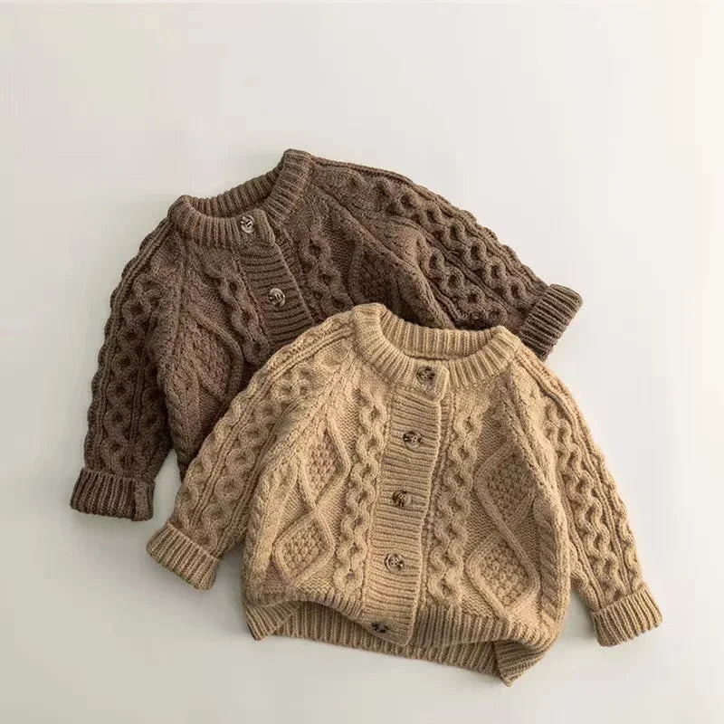 Baby Children's Coffee Sweater Knit Cardigan