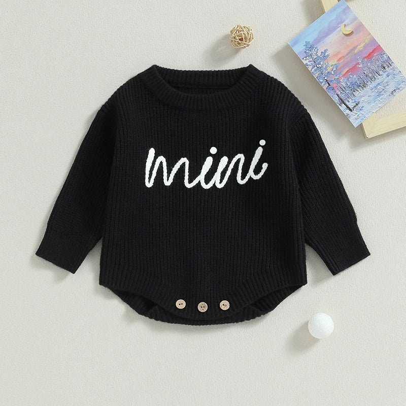 Baby Toddler Black Mini Knitted Long Sleeve Sweater