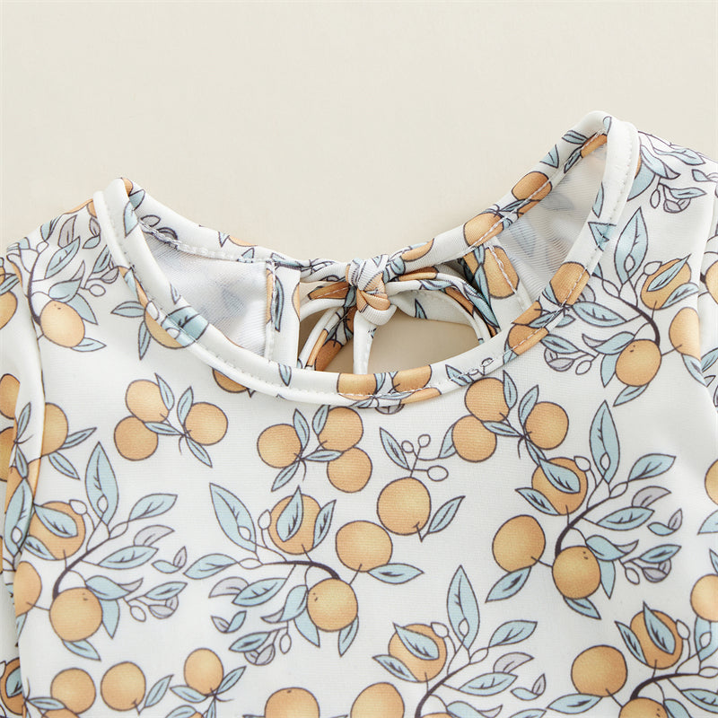 0-4T Baby Girls Summer Floral Ruffles Bathing Suit Swimwear