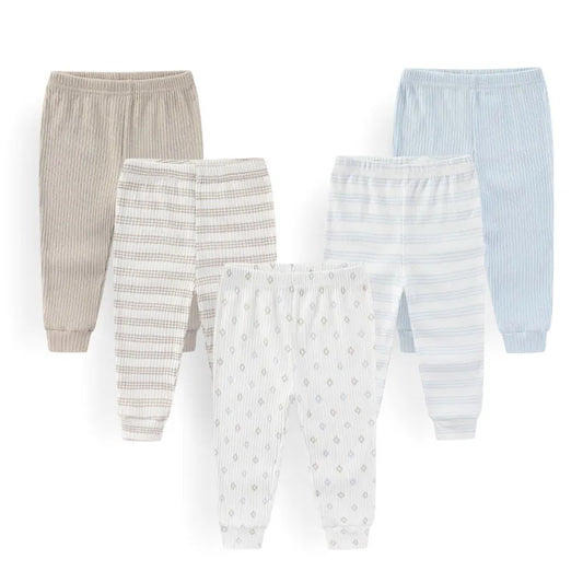 5Pc Pants Cotton Set Baby Boys  0-12M