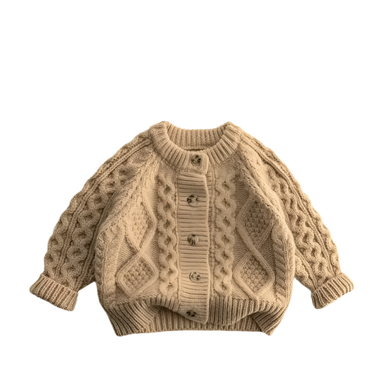 Baby Children's Coffee Cream Sweater Knit Cardigan