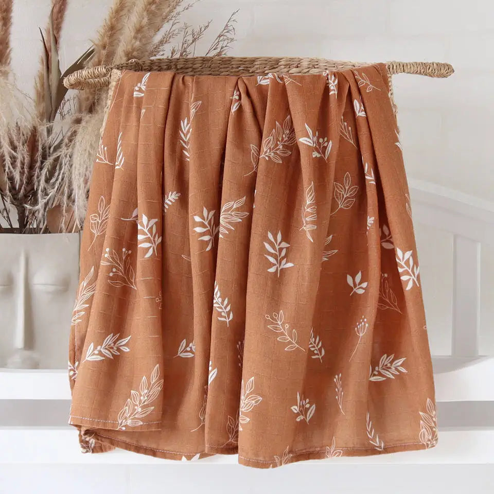 Muslin Cotton Swaddle Boho Neutral Print Blankets