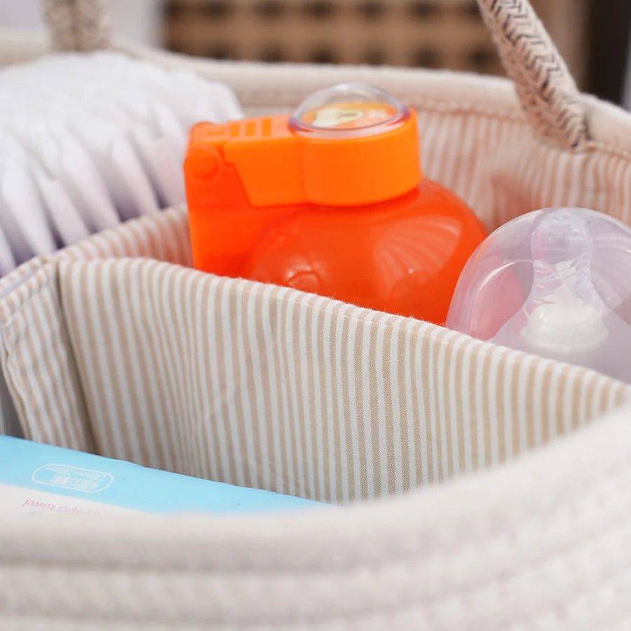 Cotton Rope Diaper Caddy Storage Basket