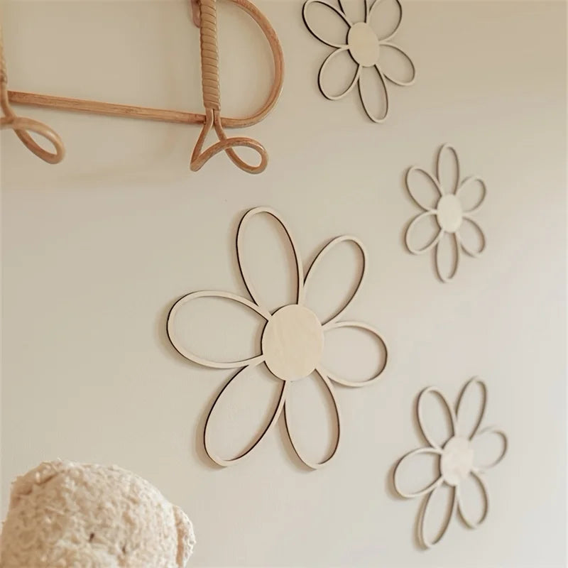 Scandinavian Floral Wall Cut Outs Nursery Decoration Kids DIY