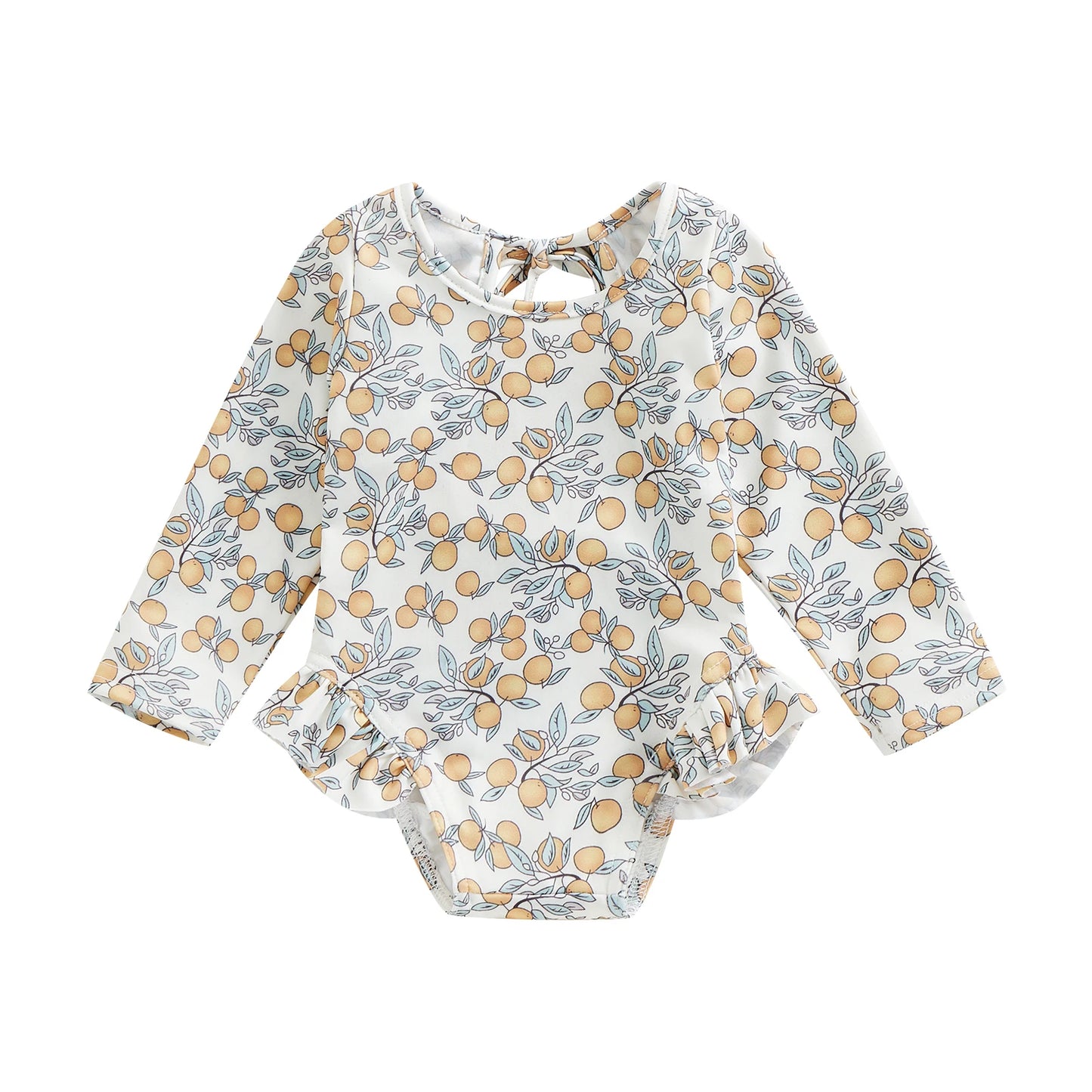 0-4T Baby Girls Summer Floral Ruffles Bathing Suit Swimwear