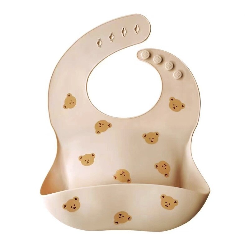 Baby Toddler Silicone Waterproof Bib Adjustable Pattern