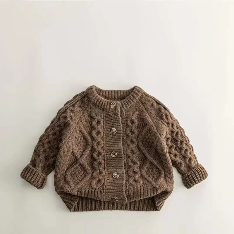 Baby Children's Coffee Sweater Knit Cardigan