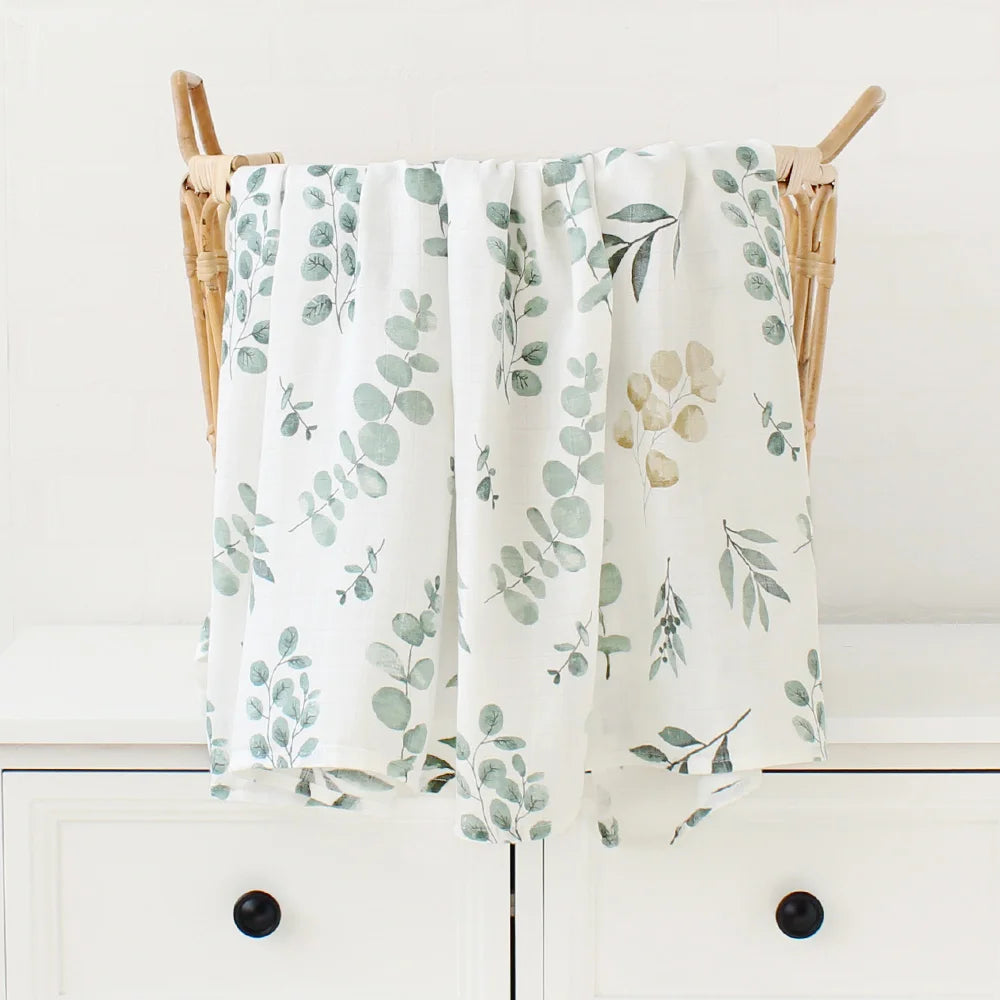 Muslin Cotton Swaddle Floral Print Blankets