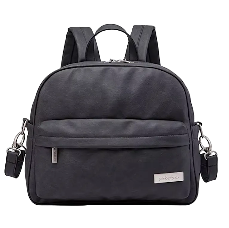 Black Leather Diaper Bag Baby Backpack Stroller Fit