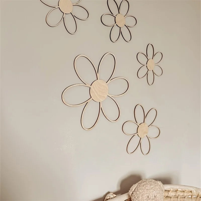 Scandinavian Floral Wall Cut Outs Nursery Decoration Kids DIY