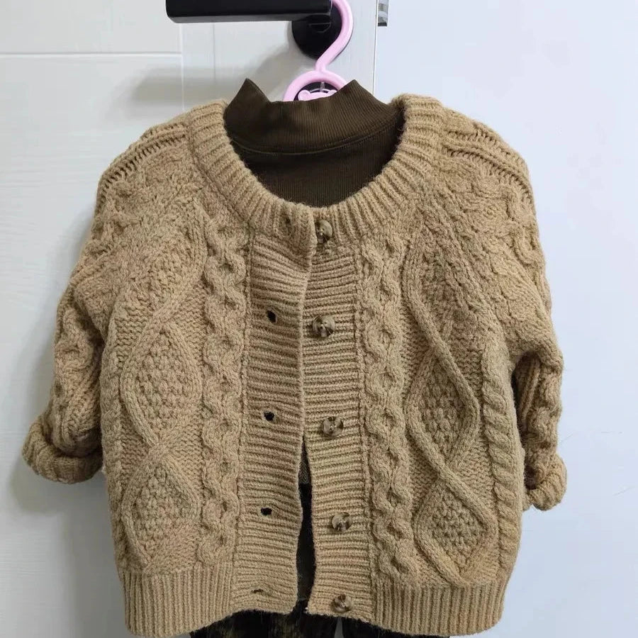 Baby Children's Coffee Sweater Knit Cardigan