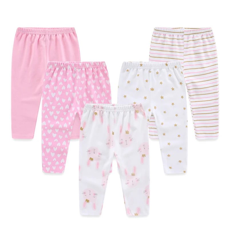 5Pc Pants Cotton Set Baby Girls 0-12M