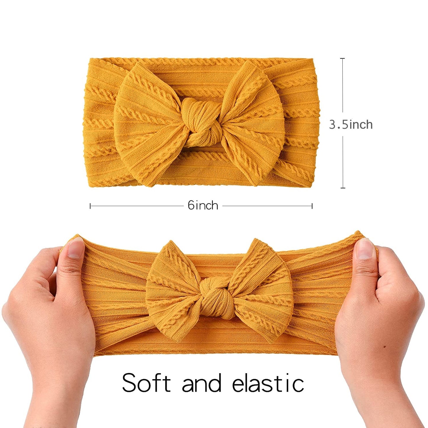 1 Pc: Solid Color Baby Girls Headband with Bow Hair Accessories