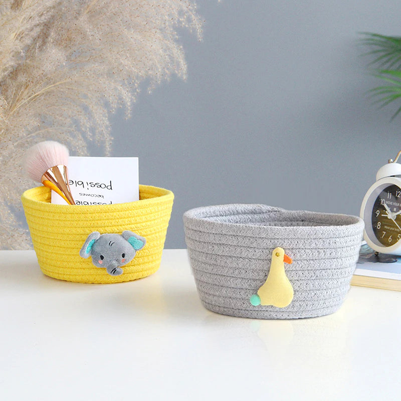 Kids Animal Hand Woven Small Storage Basket