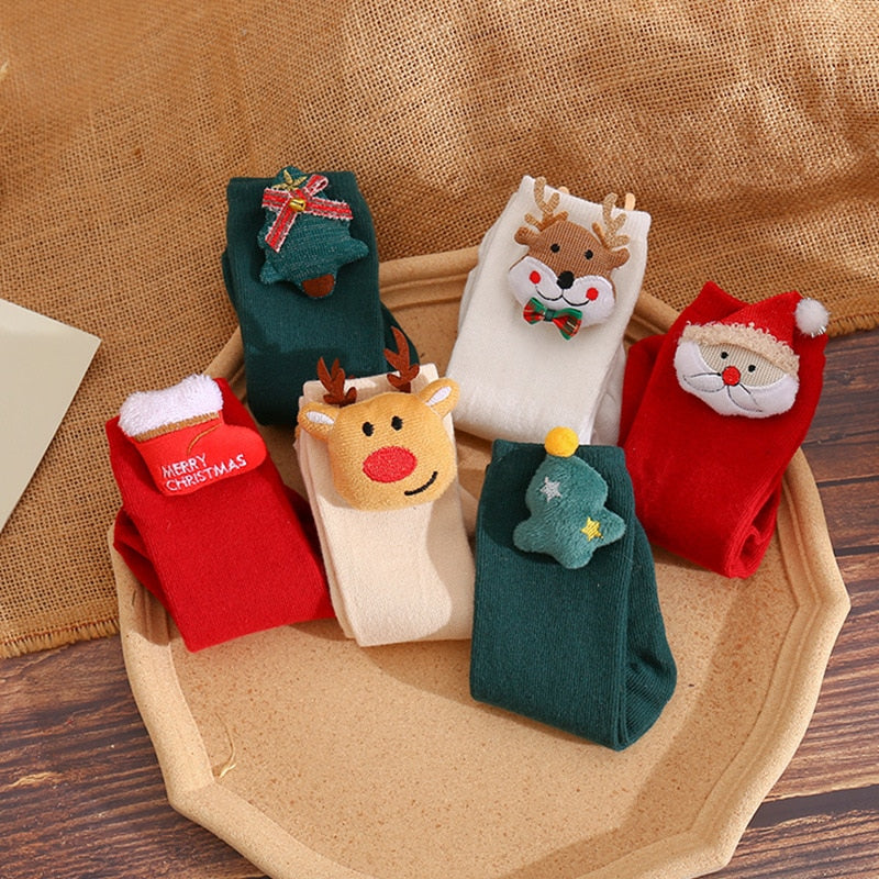 0-5T Baby Toddler Kids Holiday Christmas Themed Cotton Socks