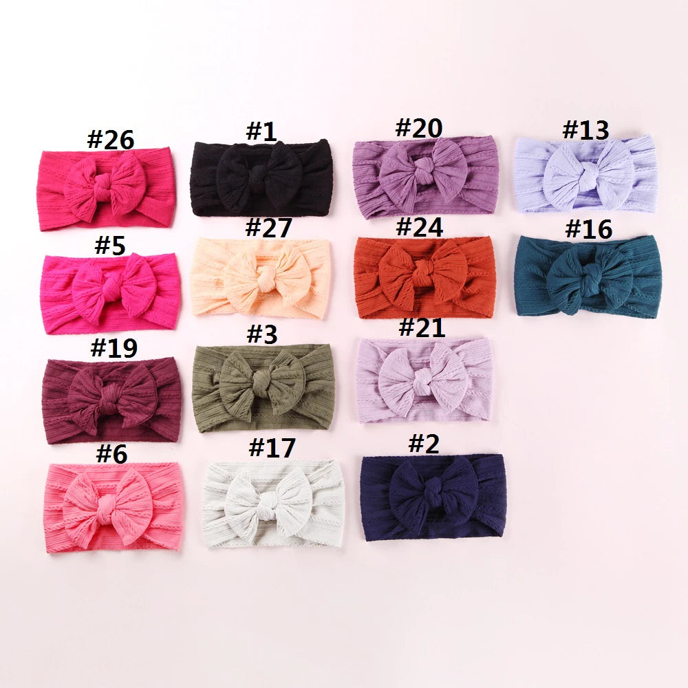 1 Pc: Solid Color Baby Girls Headband with Bow Hair Accessories