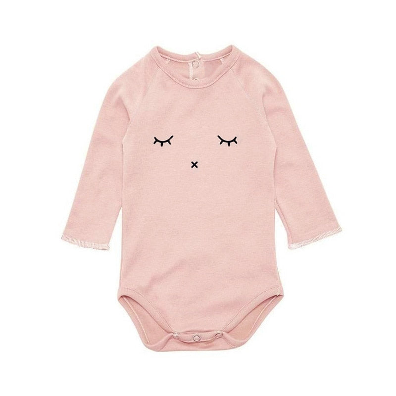 Baby Pink Print Long Sleeve Bodysuit