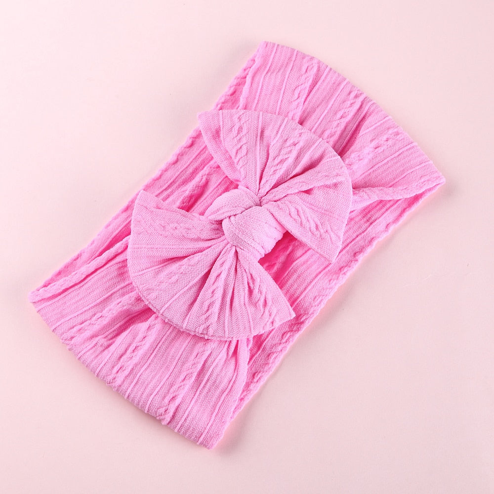 1 Pc: Solid Color Baby Girls Headband with Bow Hair Accessories