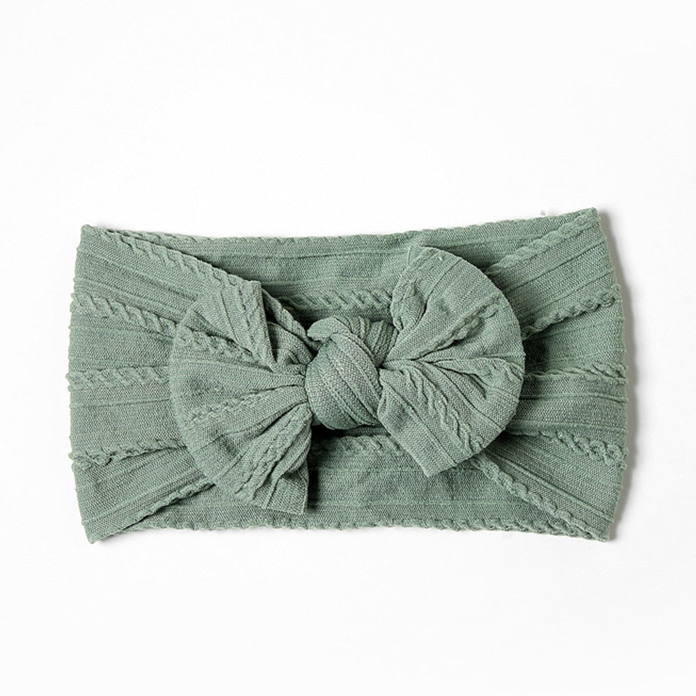 1 Pc: Solid Color Baby Girls Headband with Bow Hair Accessories