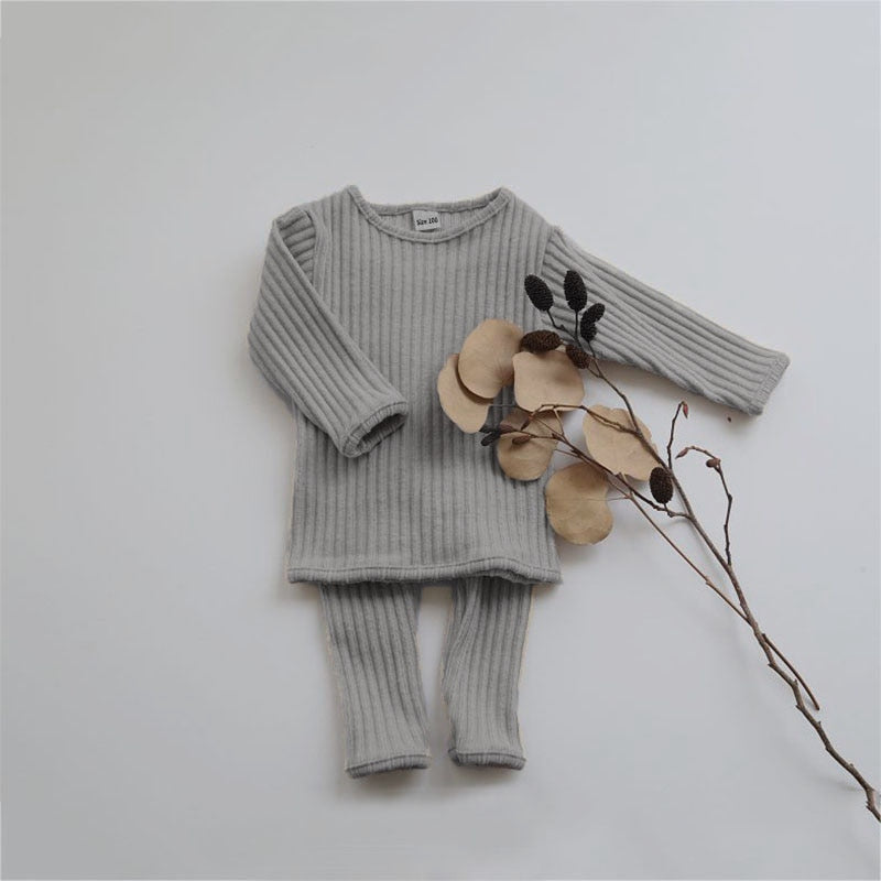 0-5T Baby Toddler Two Piece Winter Knit Sweater Pants Leggings Set