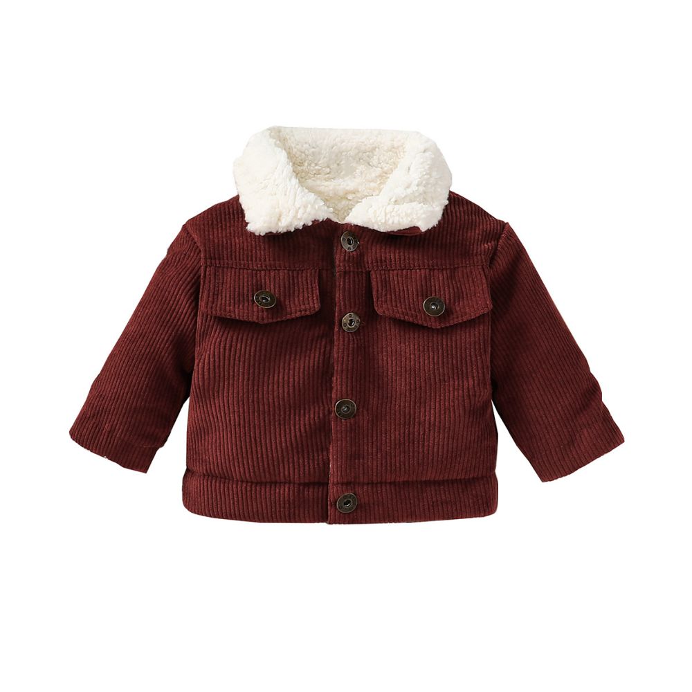 0-3T Infant Toddler Burgundy Unisex Corduroy Outwear Jacket