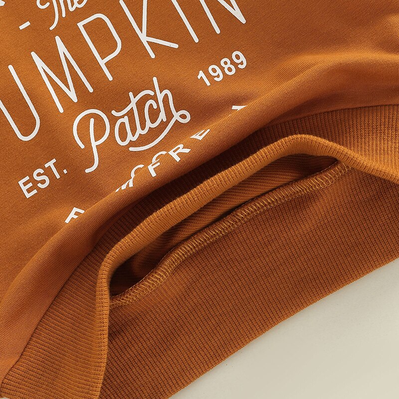 1 Pc: Unisex Infant Toddler Halloween Fall Orange Pumpkin Sweatshirt