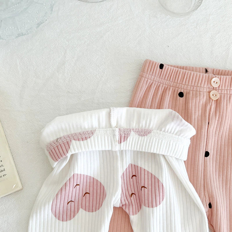 2 Pc Set Infant Toddler Baby Girls Pink Hearts Pajama Set