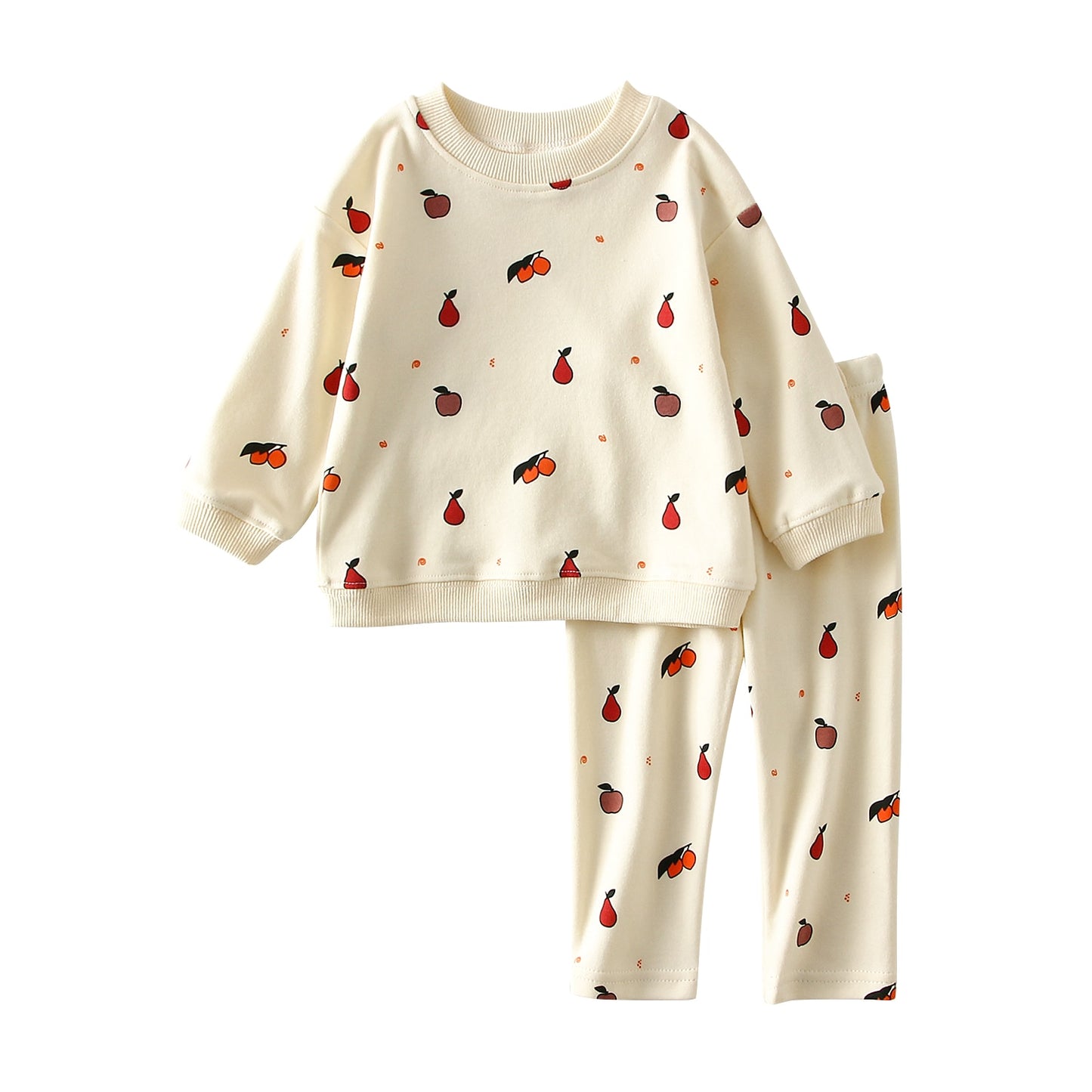 2 pc Set: Baby 0-5T Matching Fruit Print Sweater Top and Bottom Set