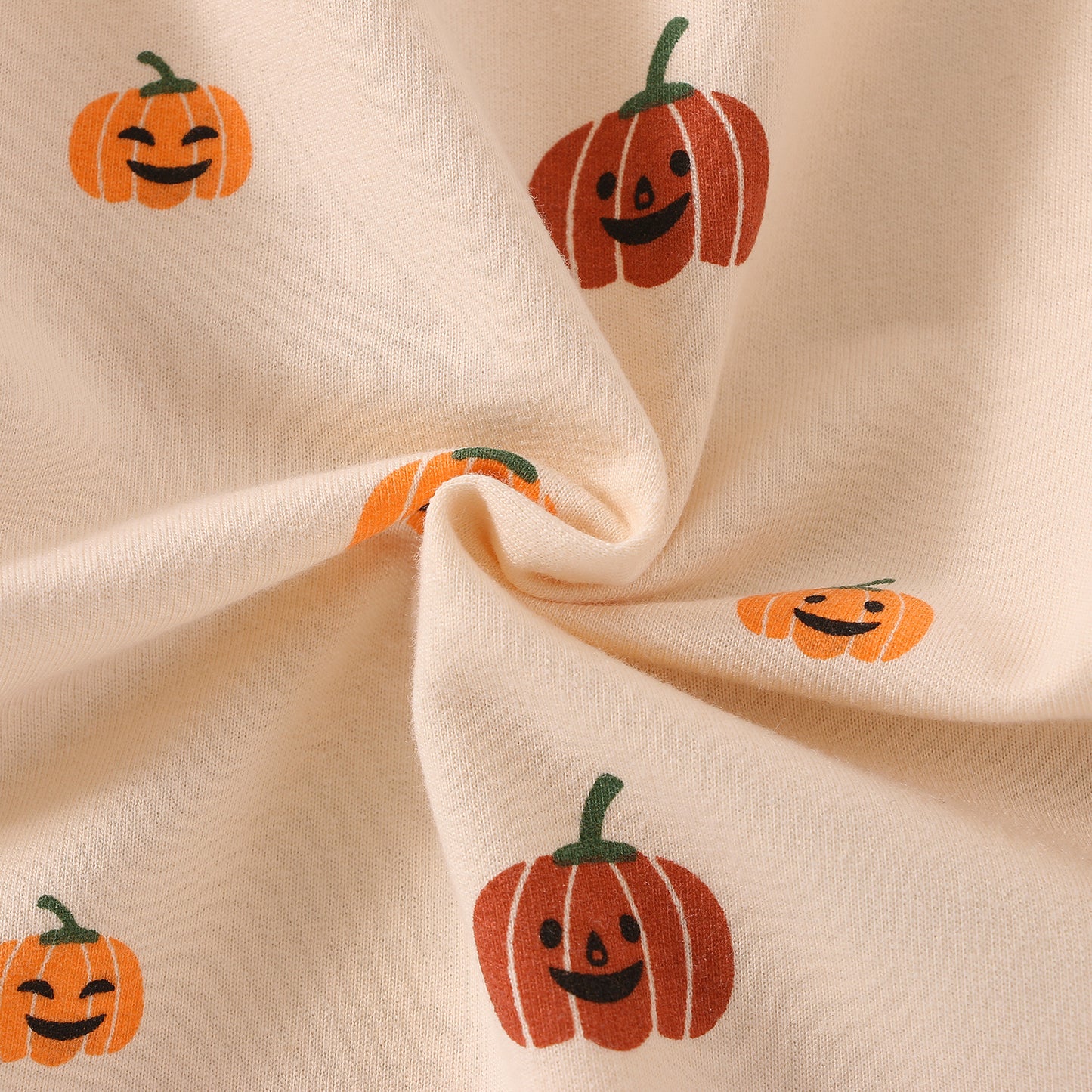 Infant Toddler Unisex Halloween Pumpkin Print Long Sleeve Sweater Romper Bodysuit
