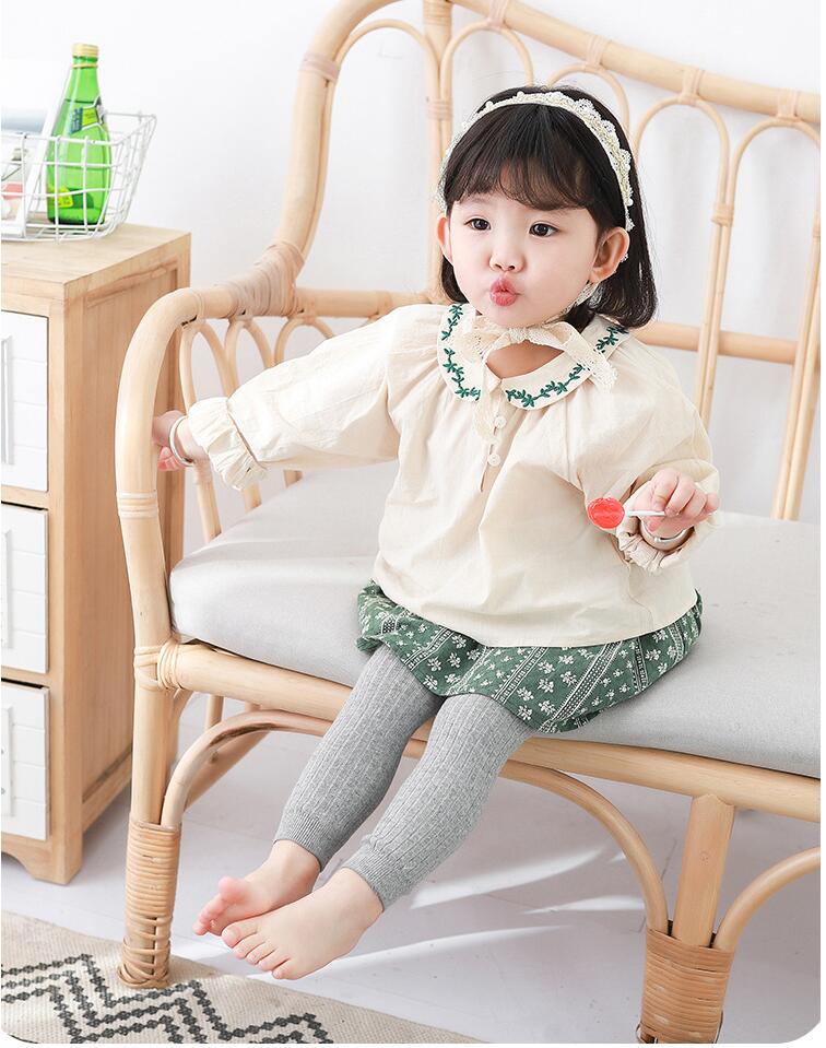 0-6Y Baby Girl Toddler Kids Solid Color Cotton Leggings Tights